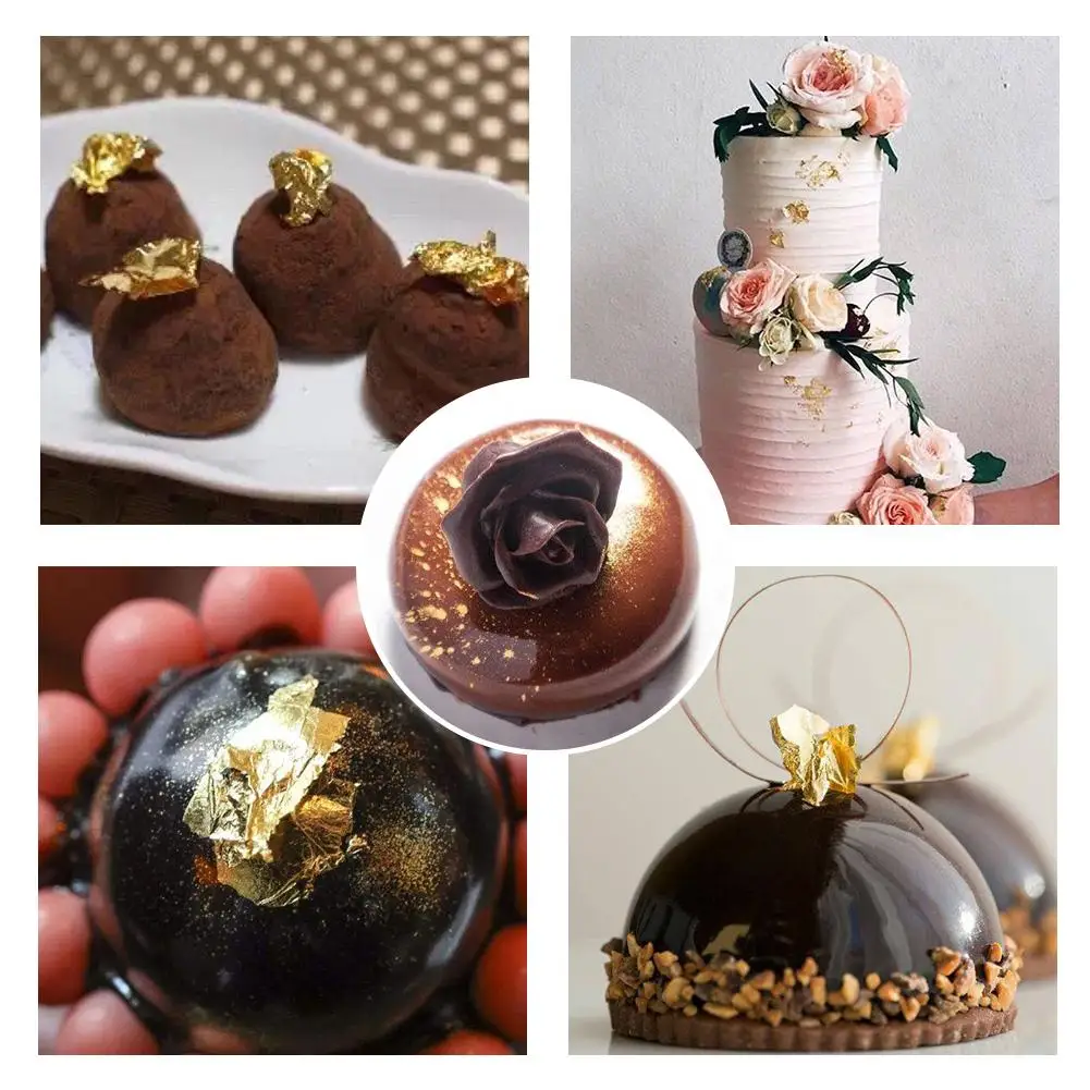 10 мл бутылки съедобный Золотой Фольга Листы Торт украшениях и инструменты маска