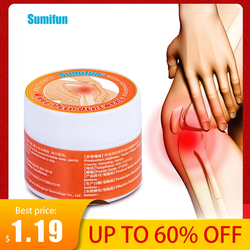 

10g Sumifun Knee Pain Relief Cream Natural Herbal Knee Joint Sprain analgesic ointment Treat Rheumatoid Arthritis Health Care