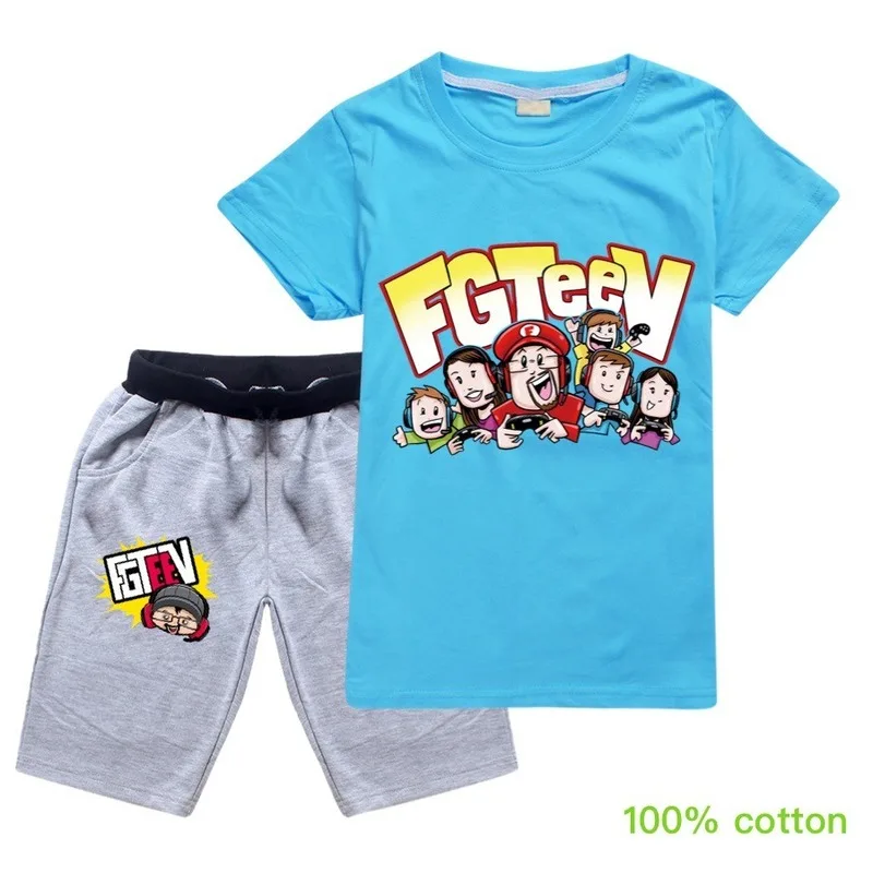 Toddler Boys Clothing Sets New Arrival Fashion fgteev T shirt Tracksuit summer Suit Children Kid Girl student sport suit images - 6