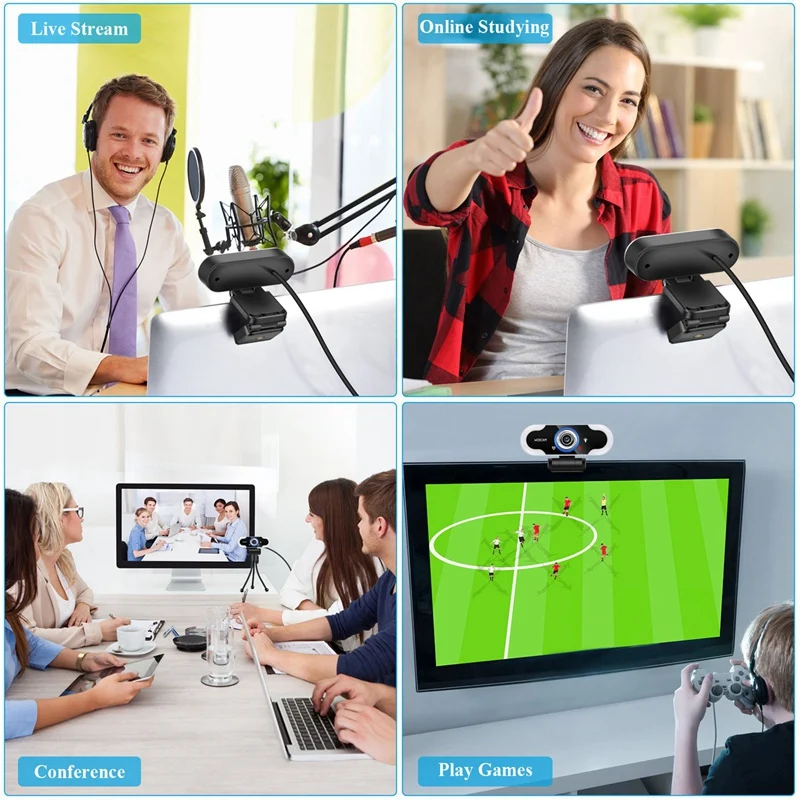 

X2 Computer Camera 2K Webcam USB Free Drive with Microphone Conference Live Camera CMOS Sensor Webcam