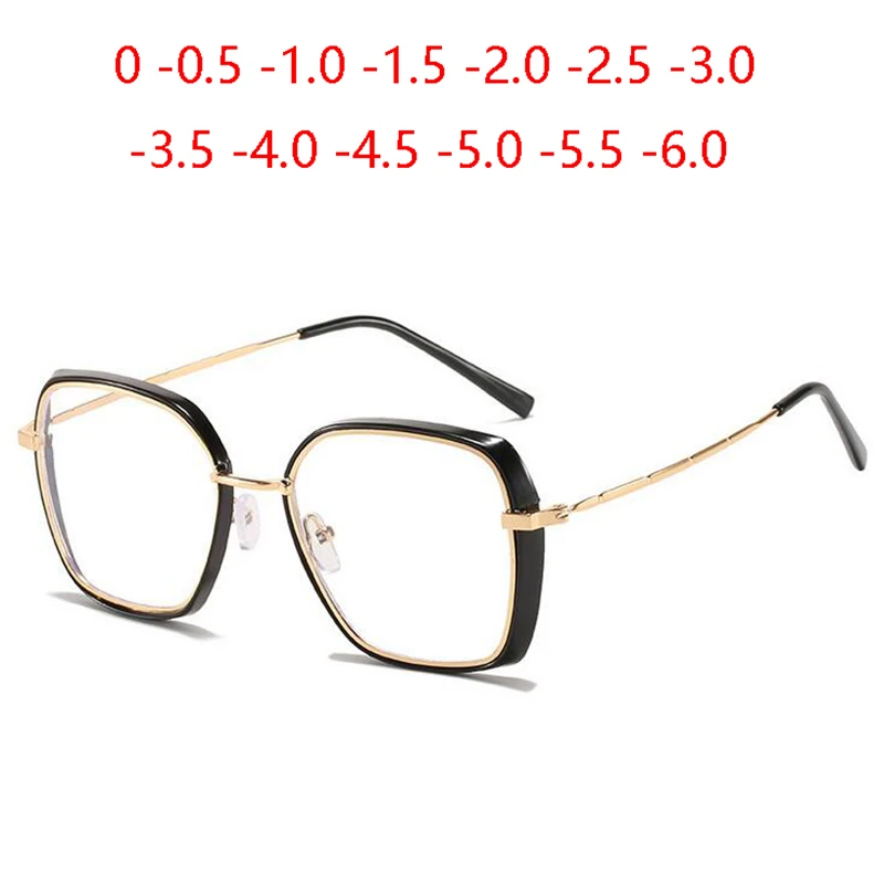 С большой оправой в виде многоугольника близорукие очки Для женщин мужчин