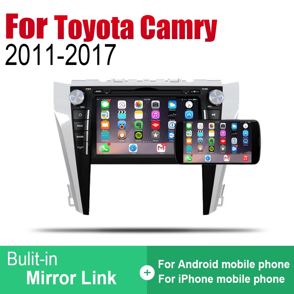 ZaiXi Android 2 Din Авто Радио DVD для Toyota Camry 2011 ~ 2017 автомобильный мультимедийный плеер GPS