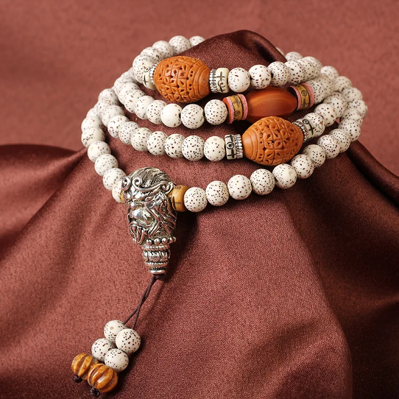 

Natural Star and Moon Budhi 108 Prayer beads Luxury Meditation Beads Handmade Bracelet Free Shipping