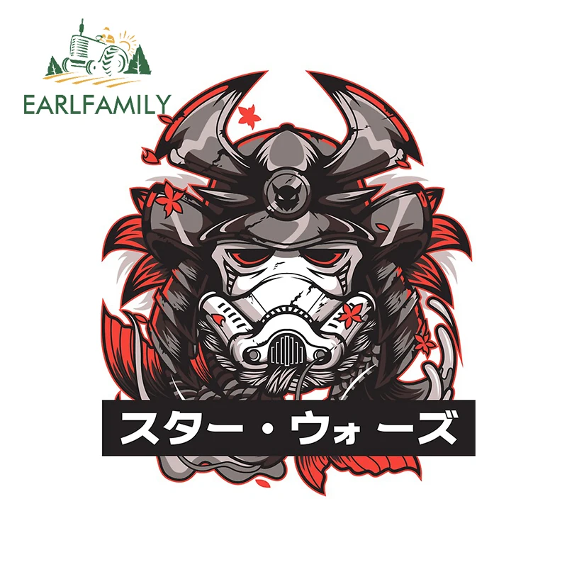 

EARLFAMILY 13 см x 11,2 см автомобильные наклейки, маска самурая, японские Ретро художественные переводки, Bushido JDM, водонепроницаемые, Стайлинг автомобиля, графика