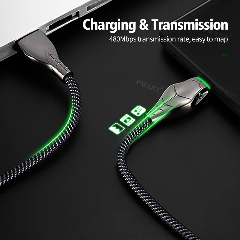 Змеиный кабель USB Type-C шнур для быстрой зарядки и передачи данных зарядное