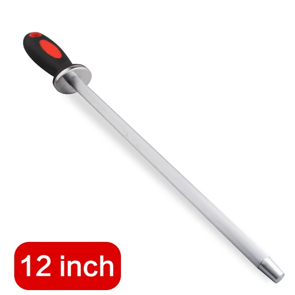 12 inca Carbon steel 1 шт. " /8"/1" /12" точилка для ножей точильный керамический стержень ABS Ручка хонинговая точилка для ножей точильный стальной мусат - Цвет: 12 inca Carbon steel