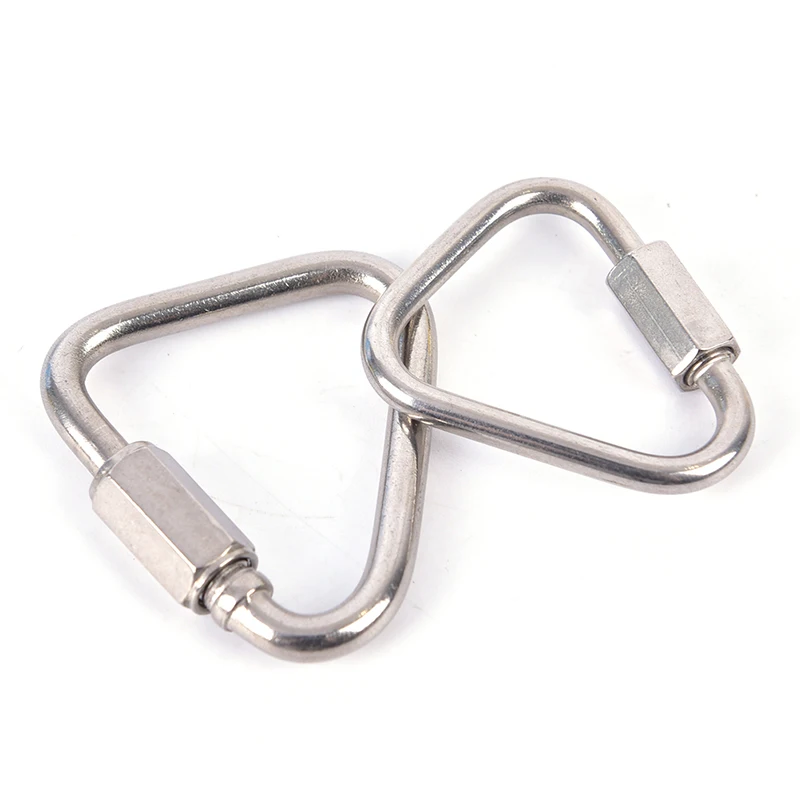 

1pcs Triangle Carabiner Stainless Steel Keychain Snap Clip Hook Buckle Screw Lock New Arrival