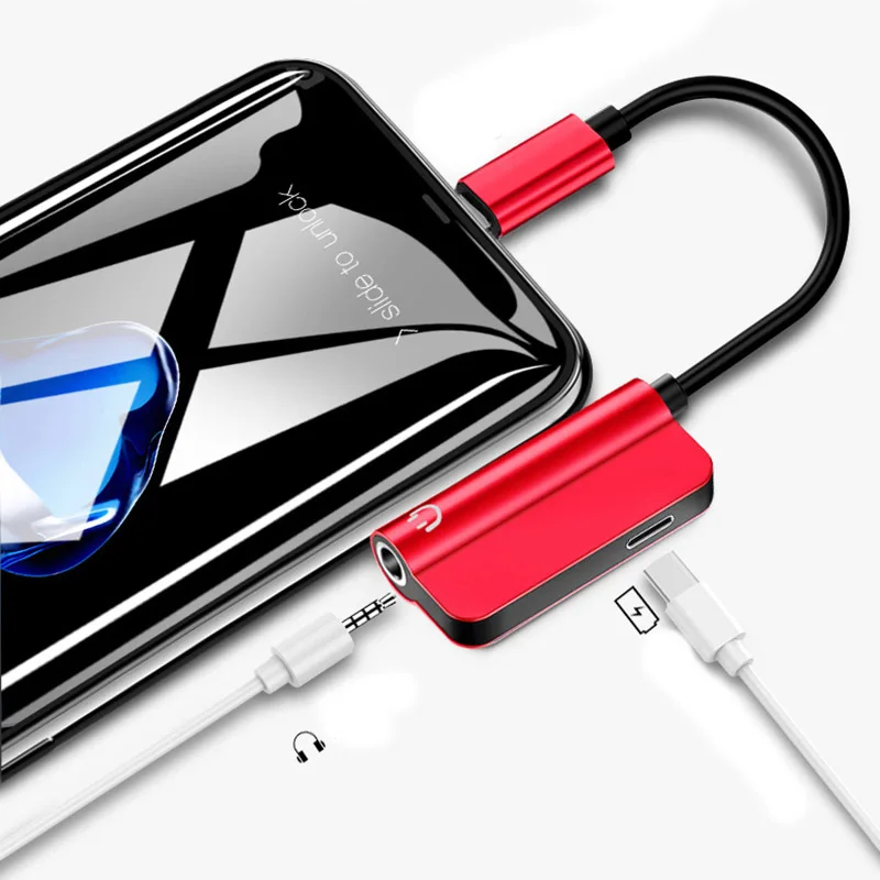 1pc Two In One Type-C Adapter For Huawei P30 P40 P20 Mate 30 Pro Xiaomi 9 8 Oneplus 7T Usb C To 3.5mm Earphone Charger Splitter | Мобильные