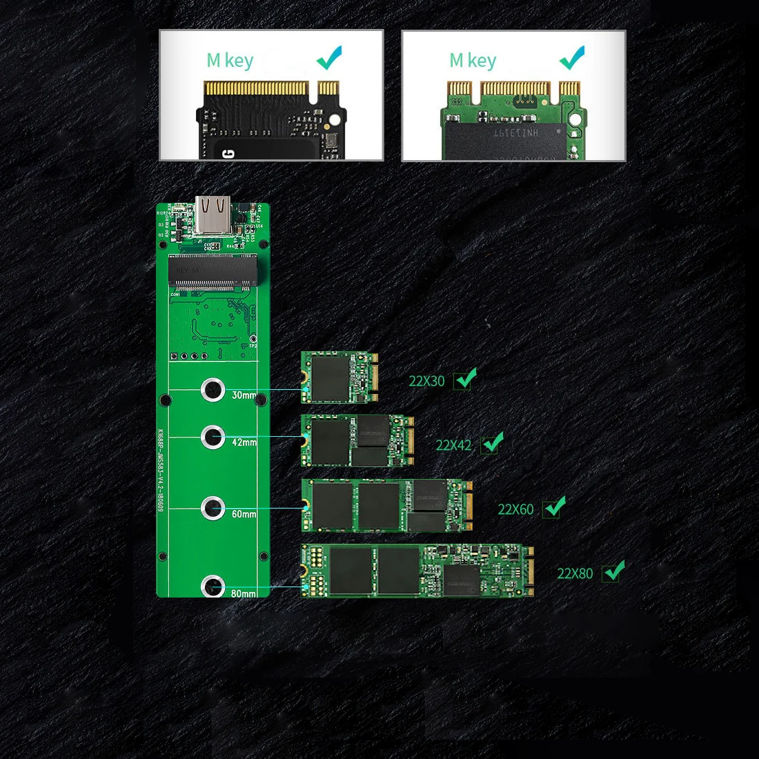 NVME SSD корпус PCI-E M.2 для USB C type-C адаптер USB3.1 Gen2 10 Гбит/с M2 PCIE жесткий диск внешний диск коробка с радиатором