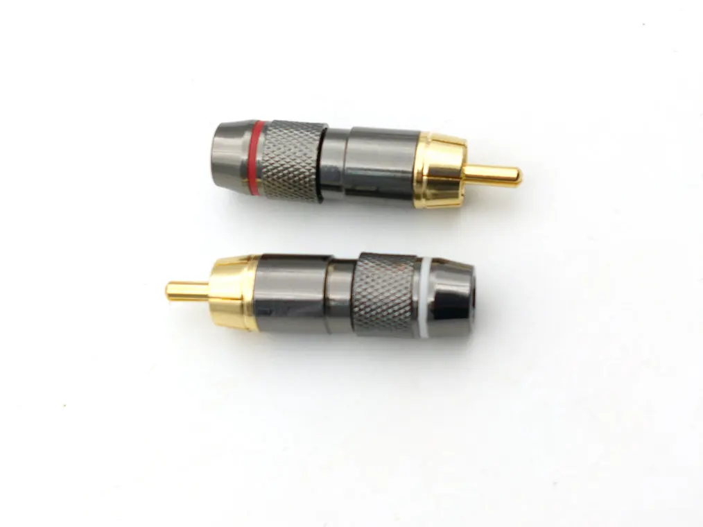 

2PCS Copper RCA Plug Gold Plated Audio Video Adapter