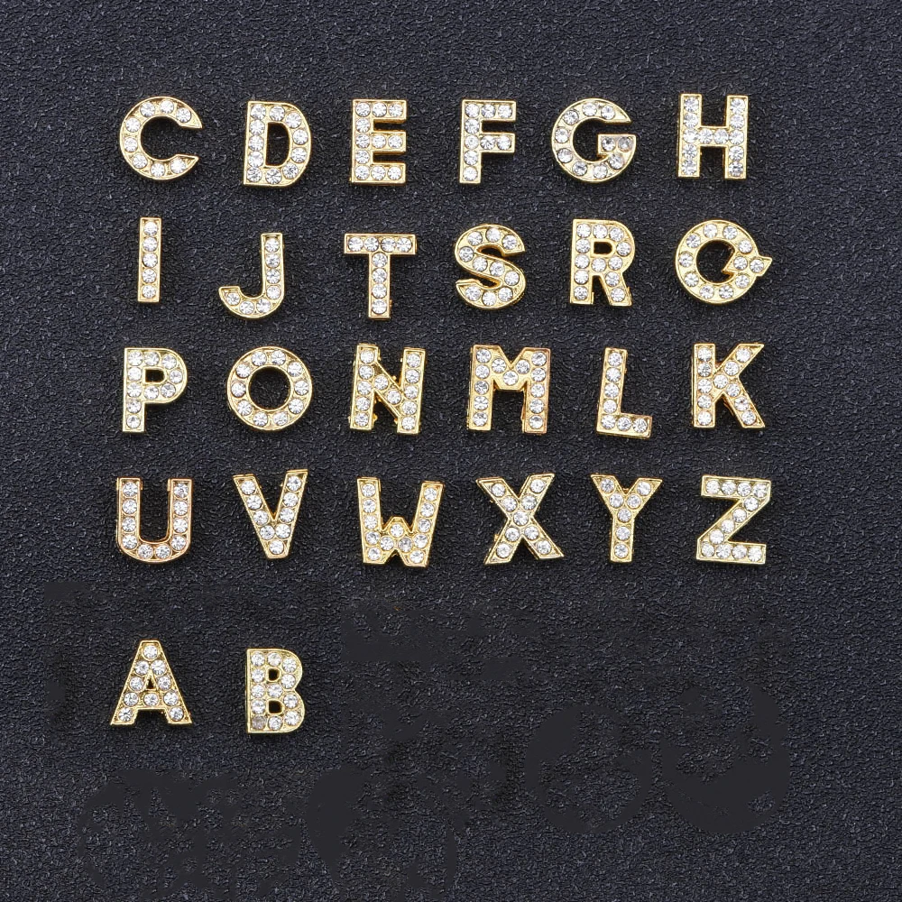 

1PCS JIBZ Shoe Croc Charms Metal Button Decorations Garden Shoes Letter Alphabet Accessories For Kids Girl Boy Wen Women Party