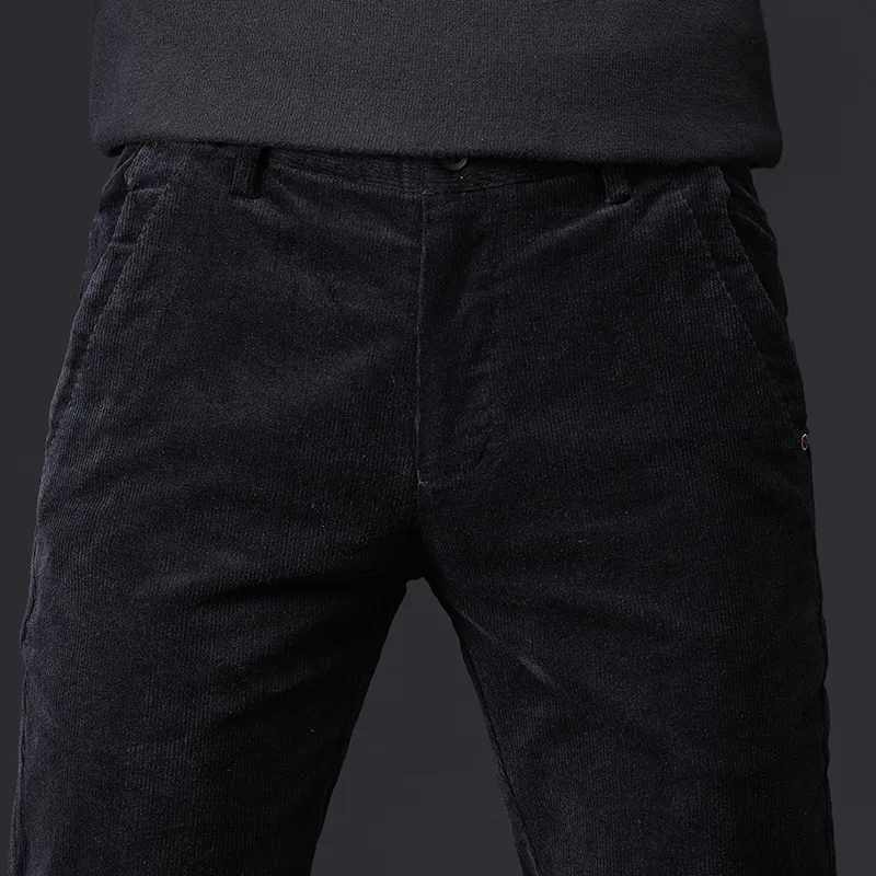 Модные осенне зимние джинсы мужские повседневные классические длинные брюки в
