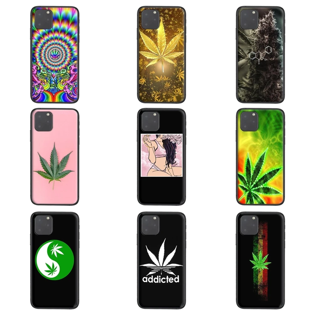 Cannabis Leaf Cartoon Pattern Phone Case Launch For Xioami Redmi Note 10 Pro 5G 9 9S 9T Max 8 7 6 5 4 Pro Max