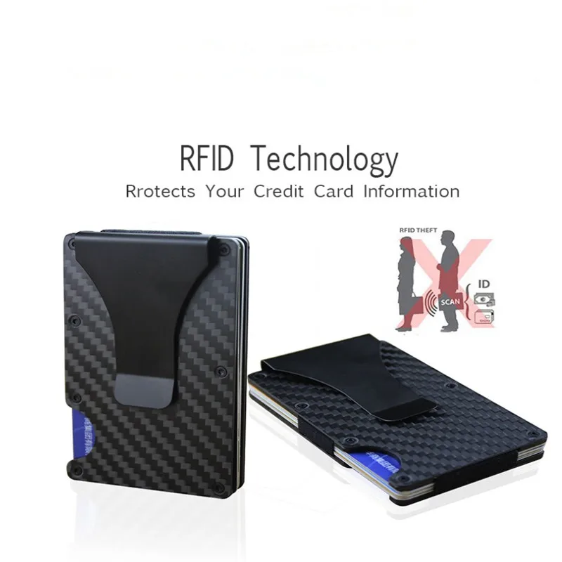 

Free shipping hot sale carbon fiber wallet metal wallet bank card aluminum alloy RFID card package card cas