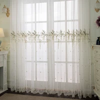 modern embroidery tulle curtains for living room decorative window treatment drapes sheer for kitchen bedroom curtain fabric