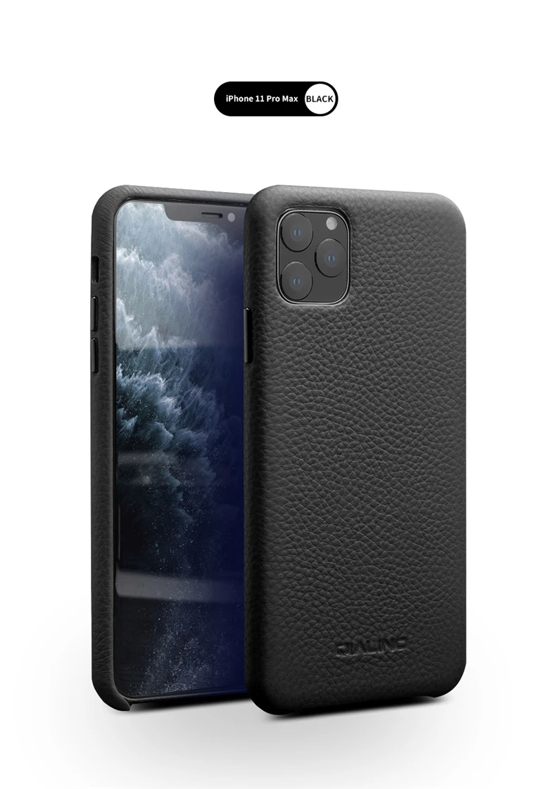 QIALINO, деловой чехол из натуральной кожи для iPhone 11 Pro Max, модная Роскошная ультратонкая Задняя сумка для iPhone 11 Pro