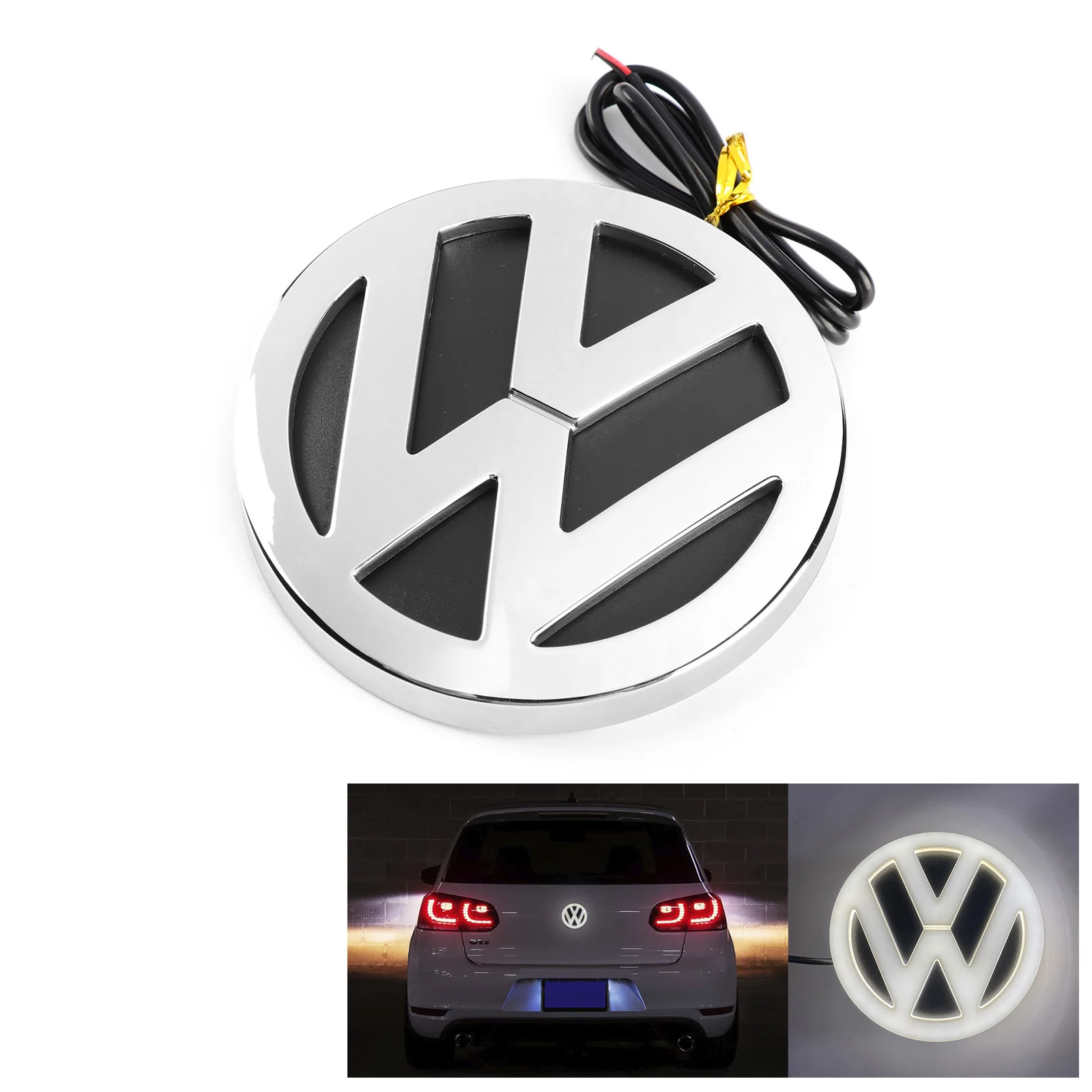Белый 4d-светодиодный ОД 110 мм Задняя Крышка багажника светильник ля логотип свет