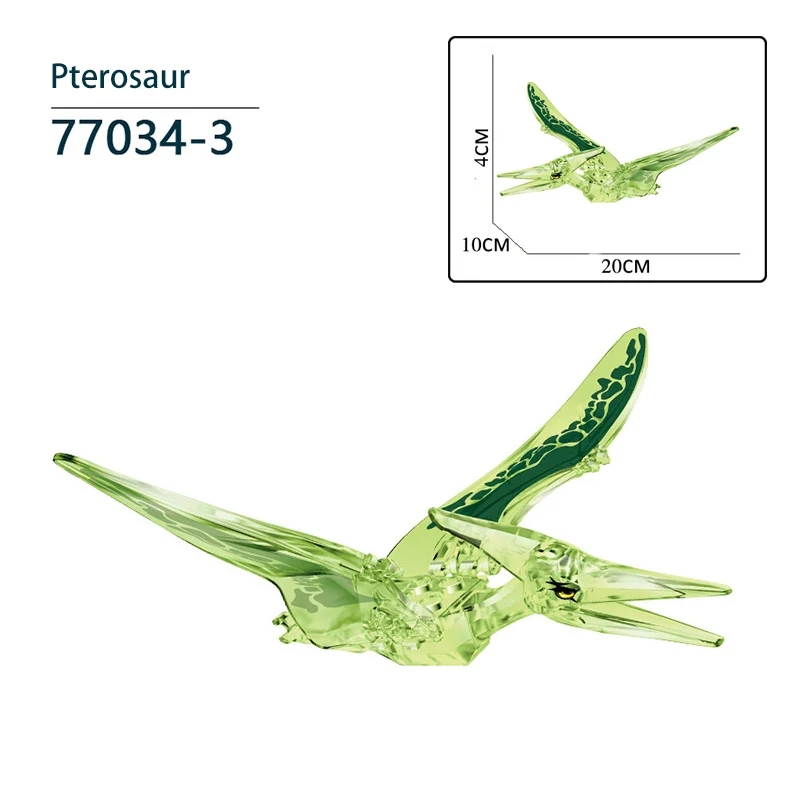 

6Pcs/Set Jurassic Crystal Dinosaur Building Blocks Pterosaurs Triceratops Tyrannosaurus Dino Figures DIY Assembled Children Toys