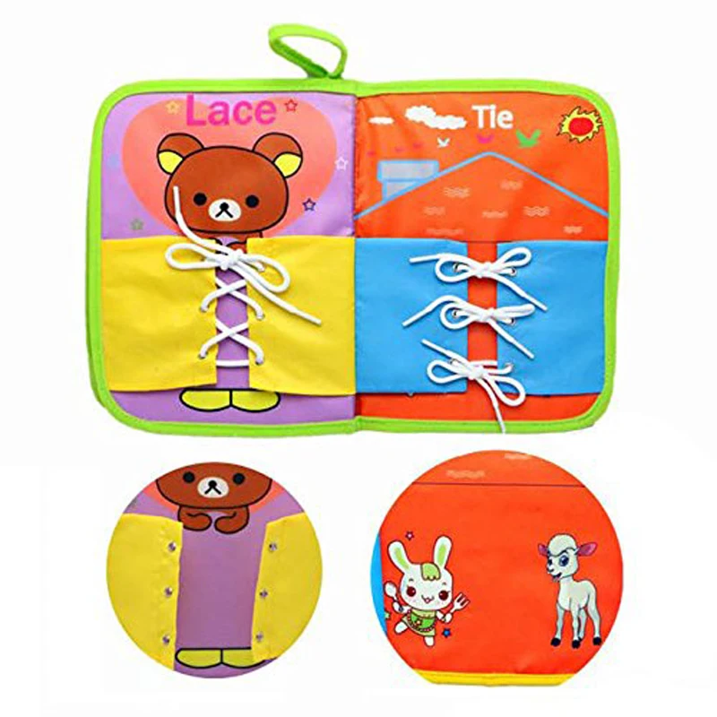 

Early Education Preschool Brinquedos Juguetes Book For Kids Montessori Dressing Frames Zip Snap Button Buckle Lace Tie Toys