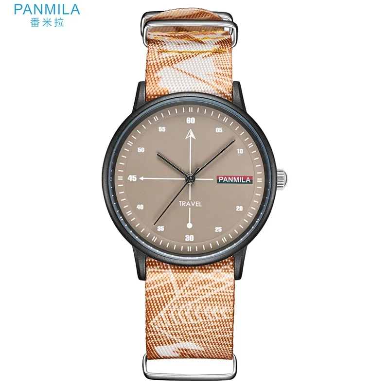 

Student table nylon band watch student flight axis black pointer white scale