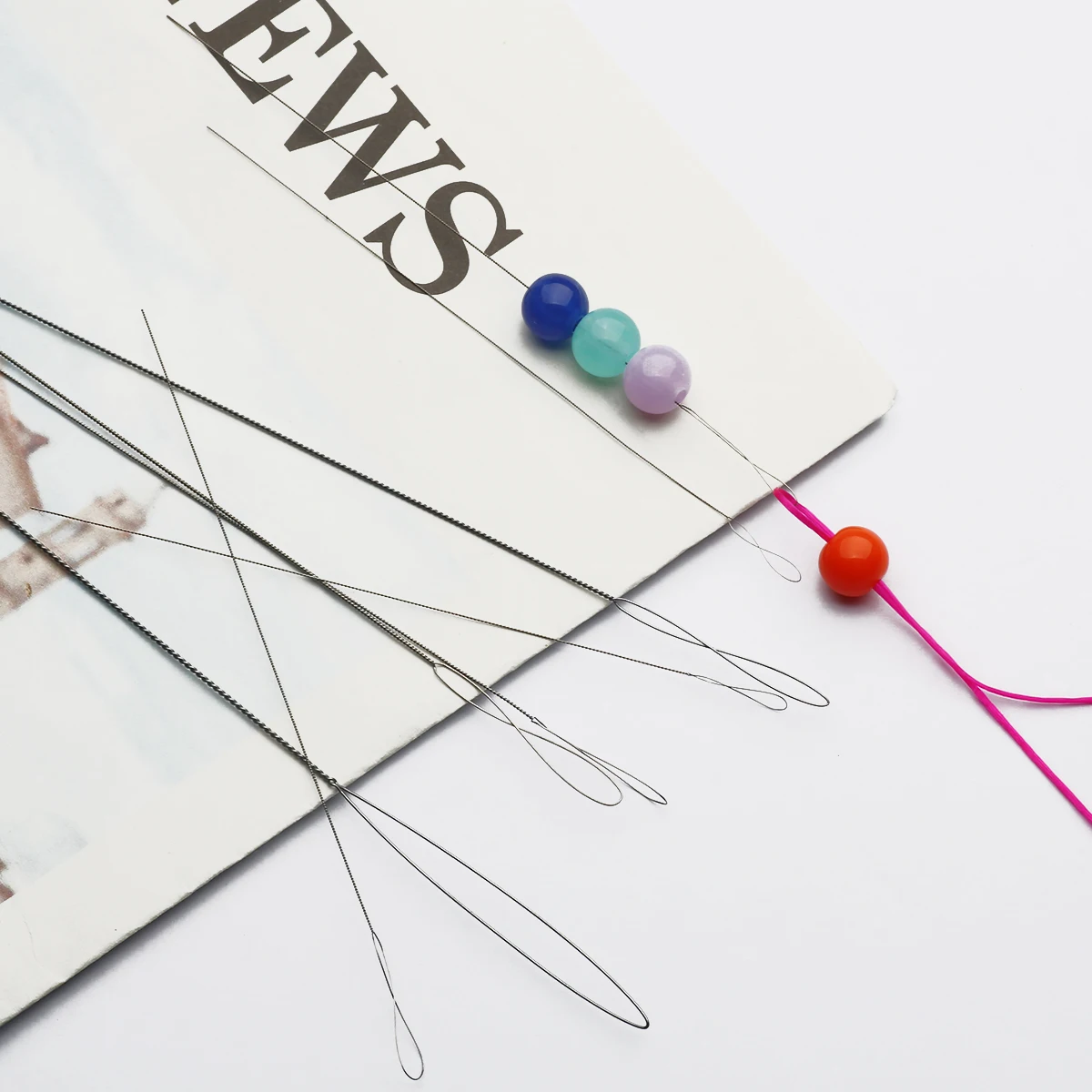 2 шт./лот иглы для бисероплетения из нержавеющей стали с большими глазками