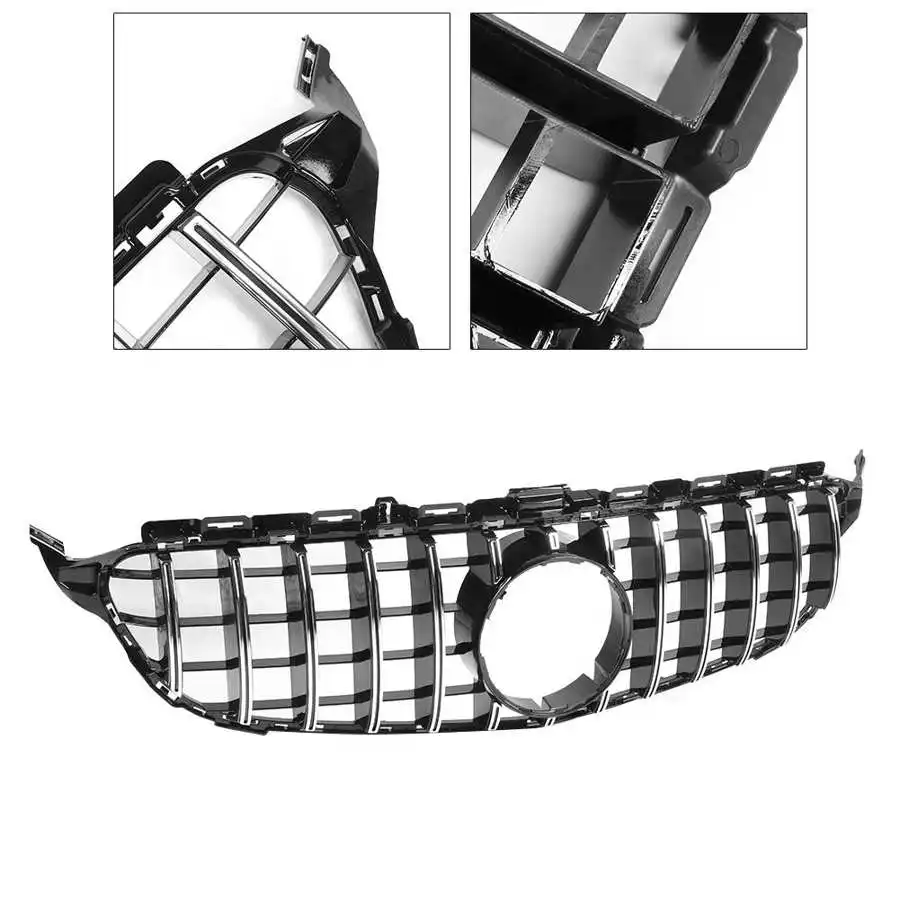 

Car Front Bumper Grille Grill Accessory Fit for W205 2015-2018