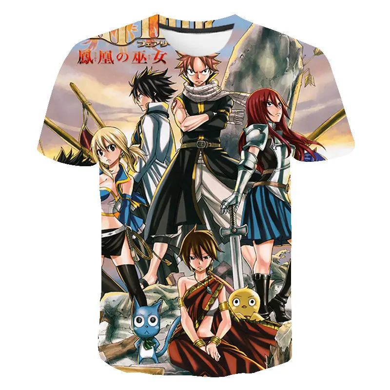

New Anime Fairy Tail Fashion 3D Printed T-shirt Cool Men Women Children Casual Short Sleeve Streetwear Tops Boy Girl Kids Tee