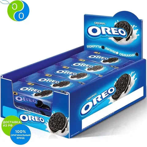 OREO печенье с какао и начинкой с ванильным вкусом 38г по 12 шт - изображение