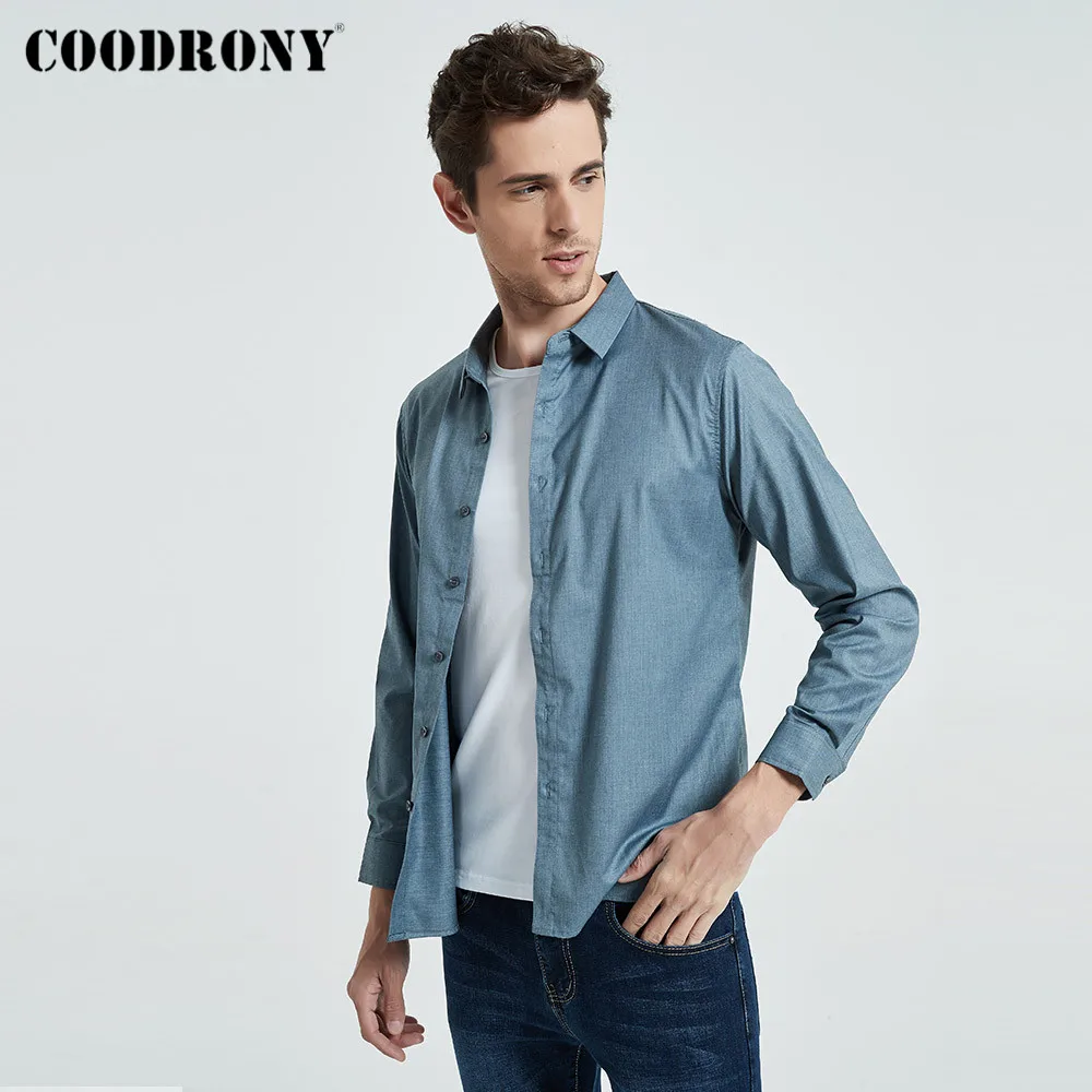 Рубашка COODRONY мужская с длинным рукавом модная блуза деловая повседневная одежда