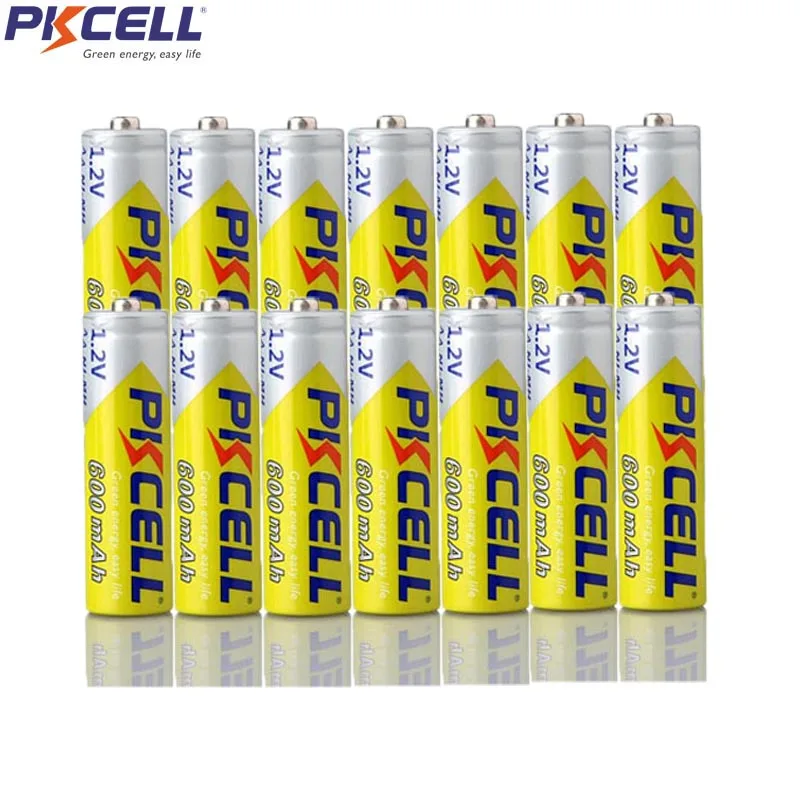 

14Pcs PKCELL AA Rechargeable Battery 1.2V NIMH 600mah Rechargeable Battery Fast Charging For Portable Video