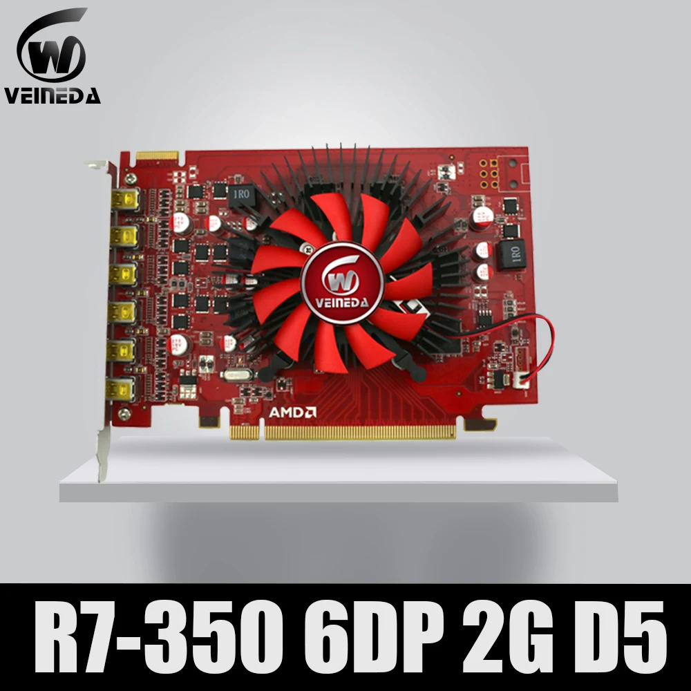 Veineda R7 350 2GB GDDR5 6DP многоэкранный дисплей карты мониторы для ATI