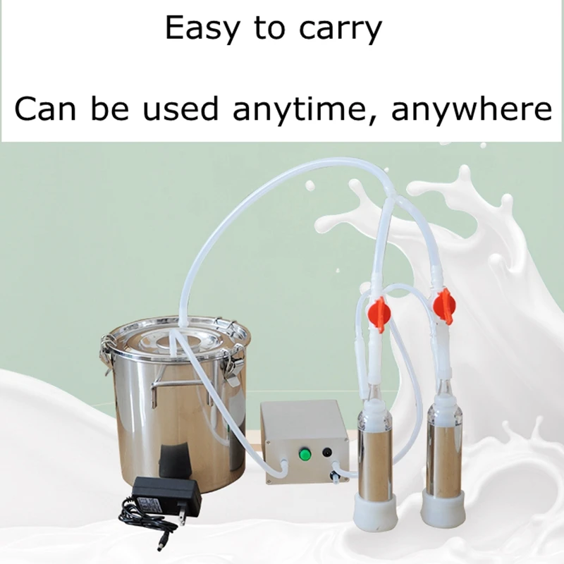 Portable vacuum milking machine for small cattle and sheep Pluggable charging pulsation household rechargeable milking machine