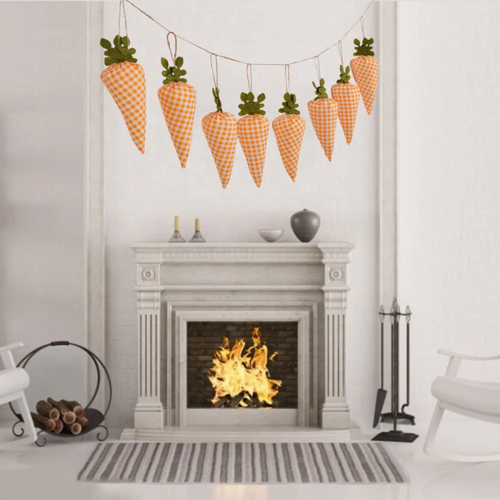 

Cloth Carrots Easter Living Room Home Office Decorations Assorted Color Wall Party Polyester 20 X 5.5cm Hanging Ornament