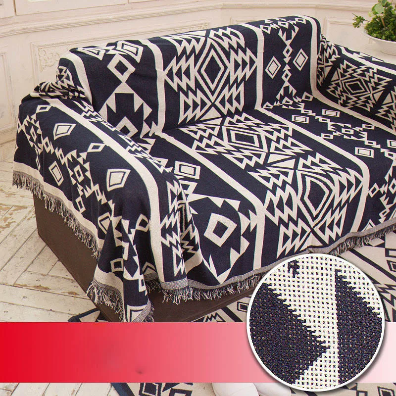 Геометрический кресло хлопок вязаный Одеяло обертки чехол для дивана жаккард
