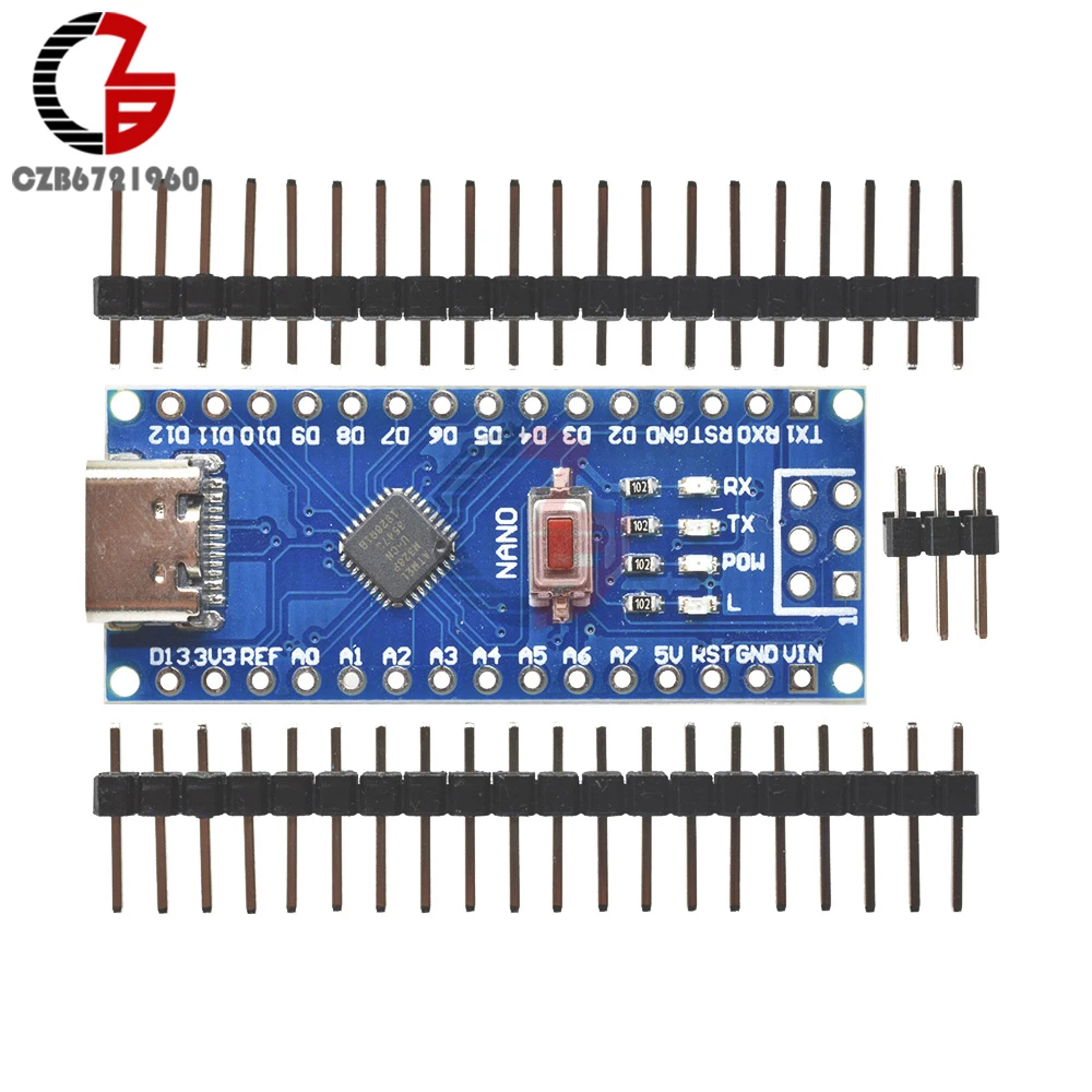 Плата разработки 5 в Type-C Micro USB C CH340 Nano V3.0 ATMEGA328P-MU ATMEGA328 с автоматическим