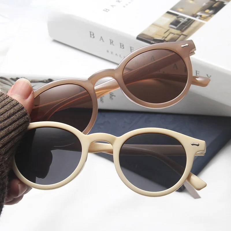 Retro Round Sunglasses Women  Design Transparent Female Sun glasses Optical Oculos De Sol Feminino Eyewear 2021