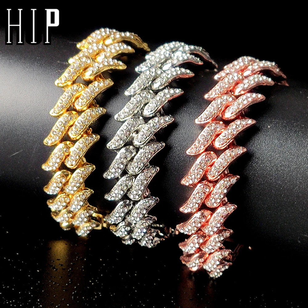 Мужской браслет в стиле хип хоп с цепочкой и пряжкой из кубинской коробки|Цепочки