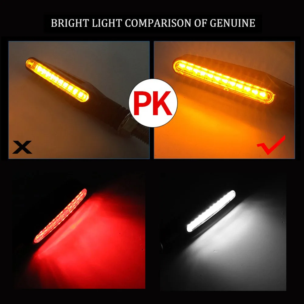 2 шт . желтый белый красный мигалка для мотоцикла LED ABS универсальный течет вода