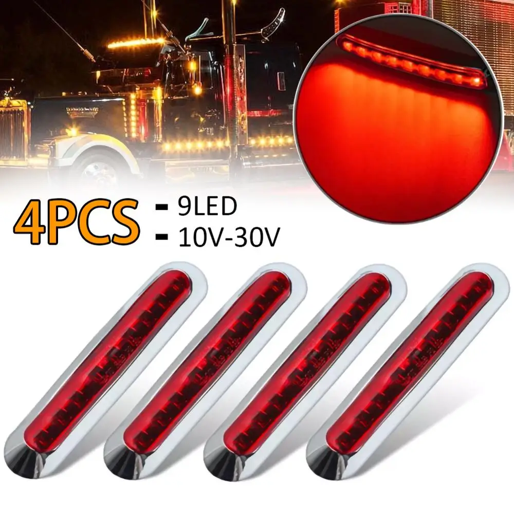 

Внешсветильник для автомобиля, 10-30 в, 4 шт., 9 светодиодов, боковой габаритный индикатор для автомобиля, автобуса, грузовика, низкий светодиод...