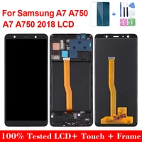 6 0 tft a750 lcd for samsung galaxy a7 2018 lcd sm a750f a750f a750 display with frame touch screen digitizer replacement parts