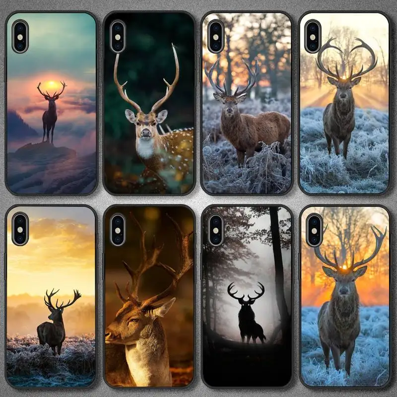 

Deer Hunting Camo Phone Case For Black Soft Phone Case 5 5s se 6 6s 7 8 11 12 X Xs Xr Pro Plus Max Mini Cover