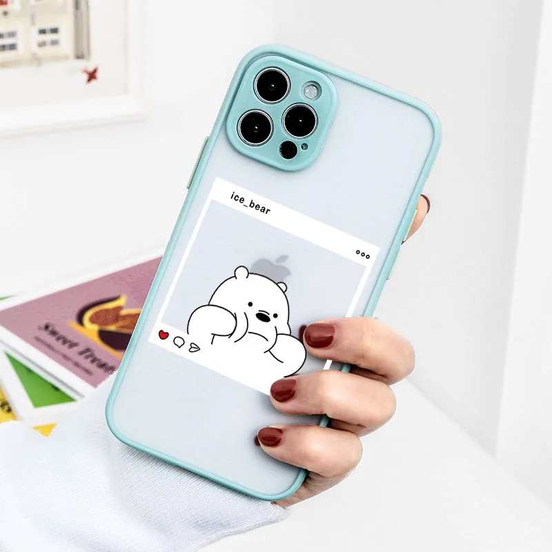 Милые Мультяшные чехлы с маленьким медведем и пандой для iPhone 13 12 11 Pro Max Mini Coque X XR XS 7