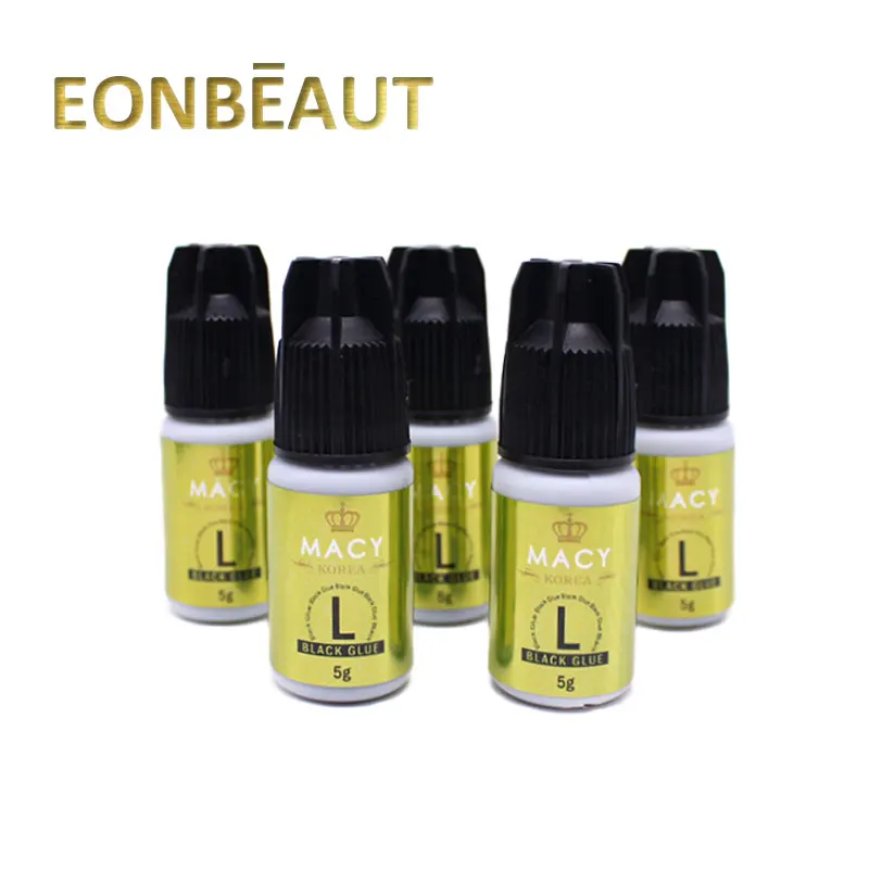 5 бутылочек черный клей MACY Type L для наращивания ресниц мл корейский оригинальный