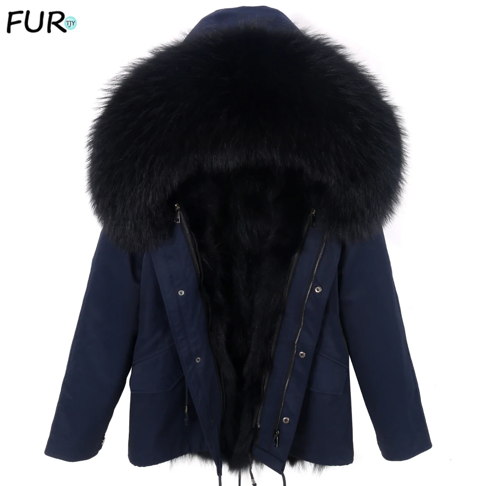 

2021 new fox fur coat parkas winter jacket coat Man waterproof parka big real fur collar natural fox fur liner long outerwear