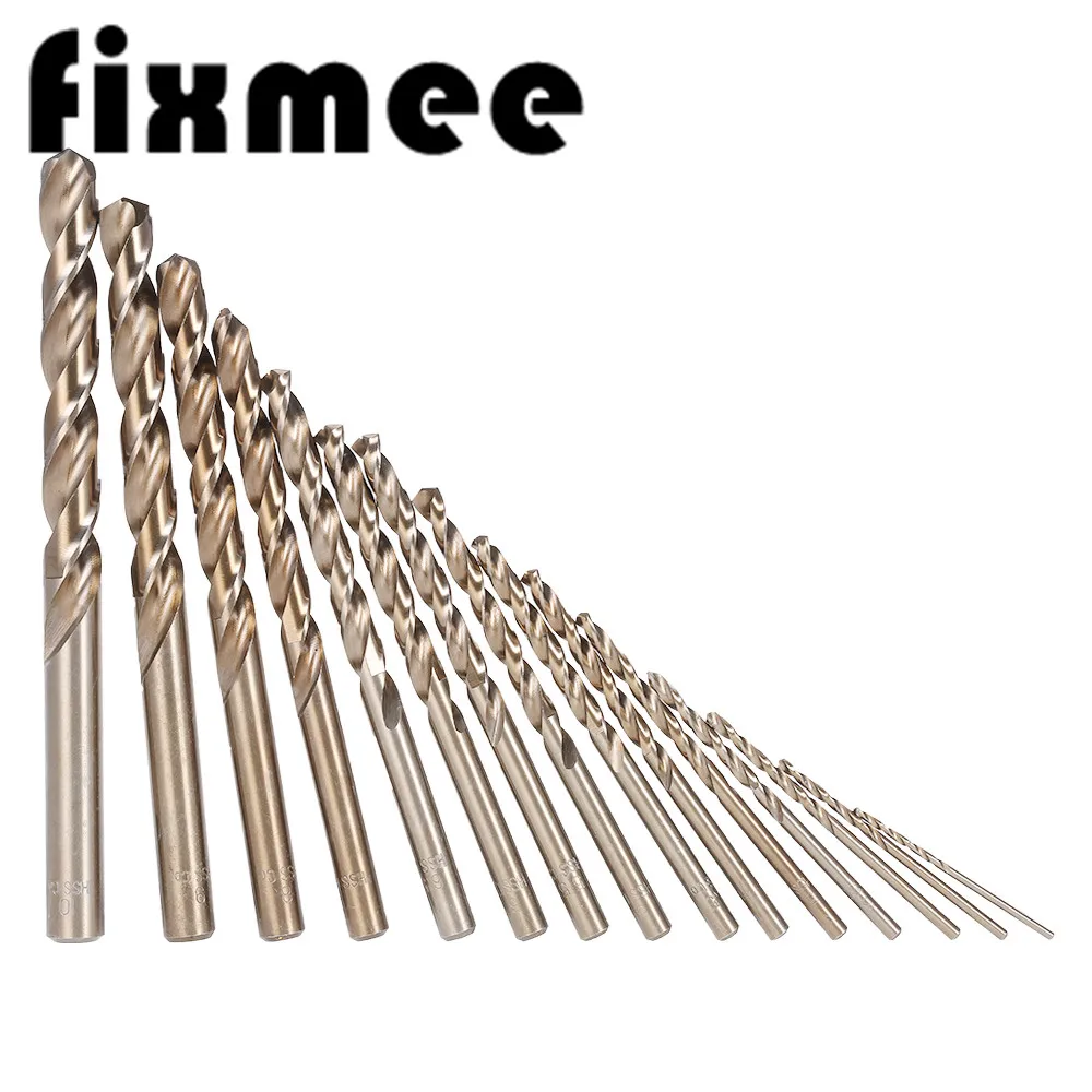 

15Pcs High Speed Steel M35 HSS Cobalt Twist Drill Bit Set 1.5-10mm Power Tools