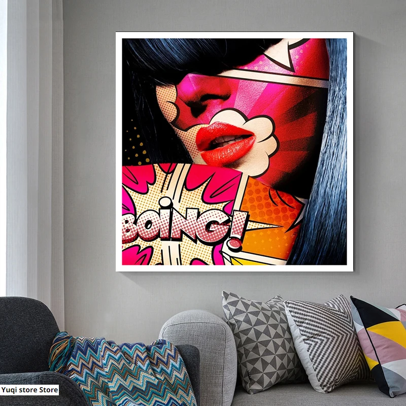 

Modren Graffiti Cool Girs Colorful Woman Canvas Painting Wall Art Picture Print Posters CAudros For Living Room Home Decoration