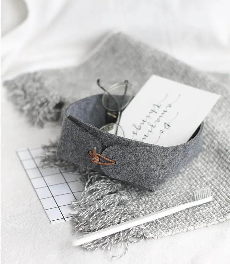 NEW Useful Hallway Entrance key Small Storage Box Nordic Felt Basket Candy Color DIY Foldable Office Desk Home Supplies