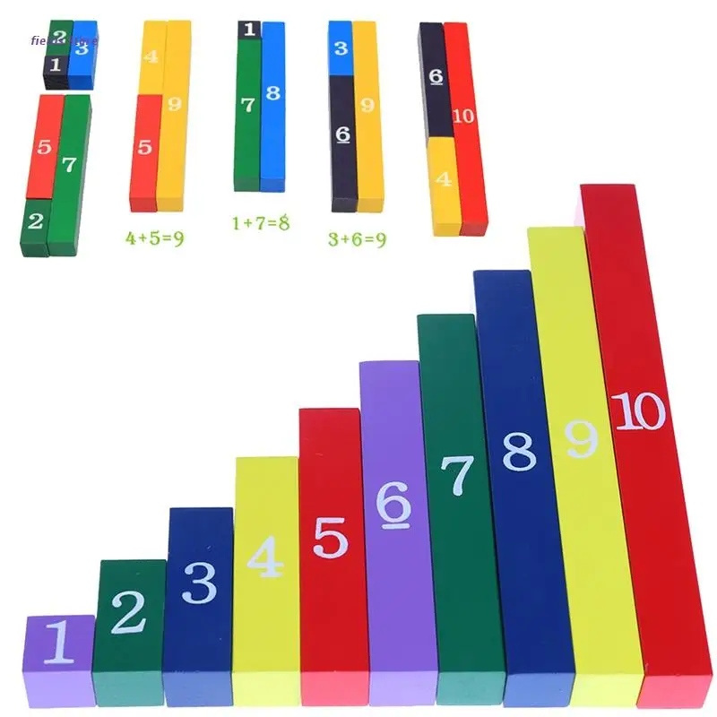 

Montessori Wooden Counting Math Teaching Educational Toy Classic Figure Sticks