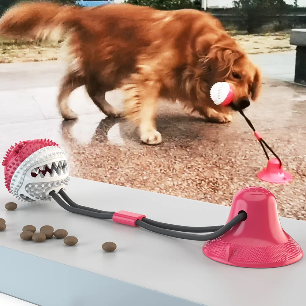 

Dog Chewing Toys TPR Ball Toys Pet Playing Food Leaking Interactive Suction Cup Push Toothbrush Cleaning IQ Treat Elastic Ropes