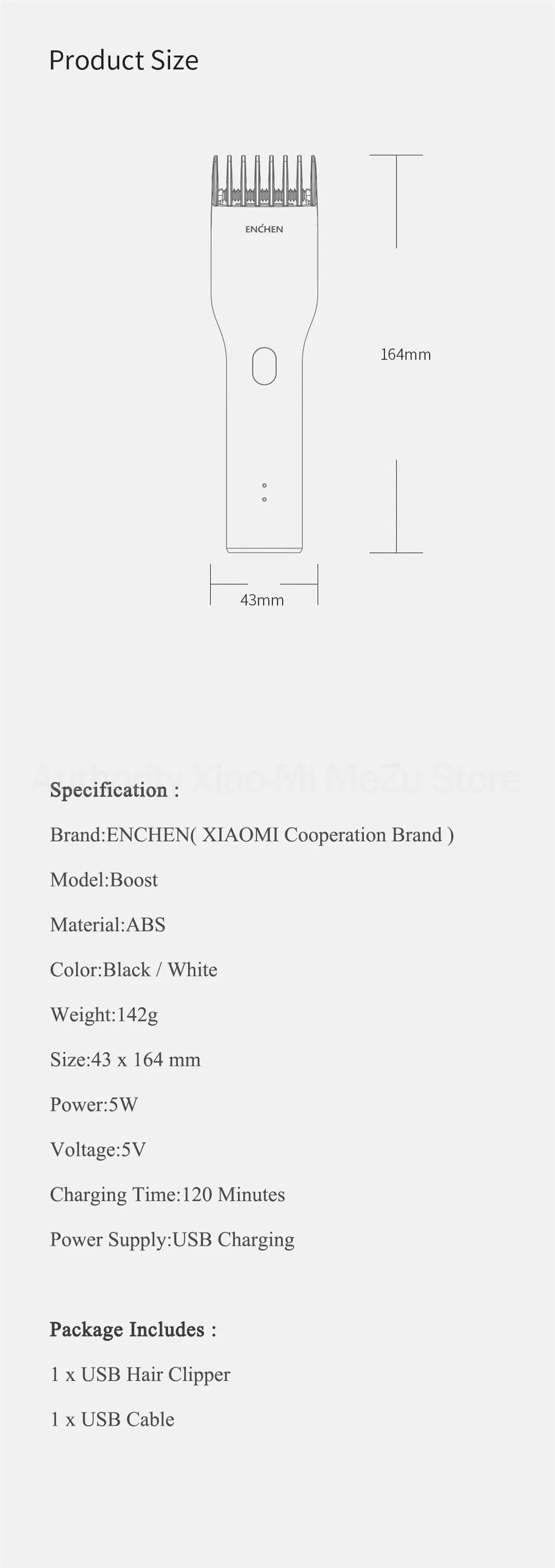Xiaomi Mi Enchen Boost USB электрическая машинка для стрижки волос с двумя скоростями Керамический Резак Быстрая зарядка триммер для волос детская машинка для стрижки волос